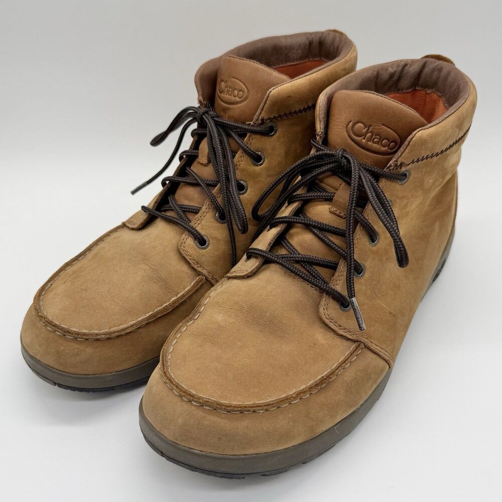 CHACO Brio Ankle Boots Men's 11.5 Chukka Nubuck Leather Brown Lace-Up J150181